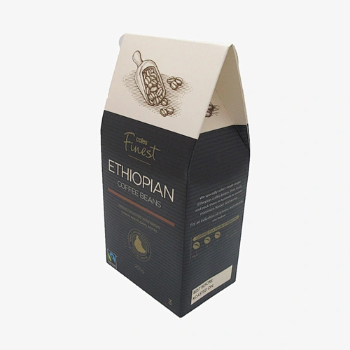 Custom Luxury Printed Coffee Bean Packaging Square Bottom Recyclable Paper Box 200g 500g 1kg Coffee Box